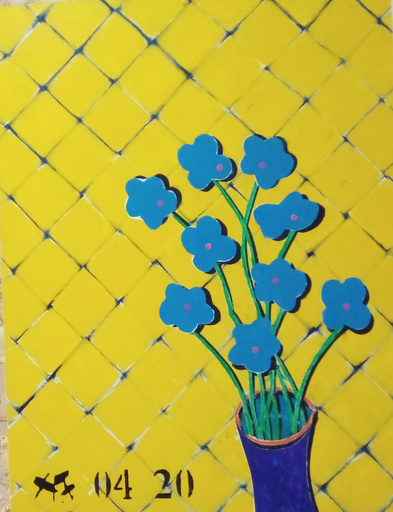 Harry BARTLETT FENNEY - Pittura - with blue flowers 
