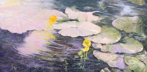 Nadine PILLON - Painting - L' Araignée sur l'eau fait des ronds