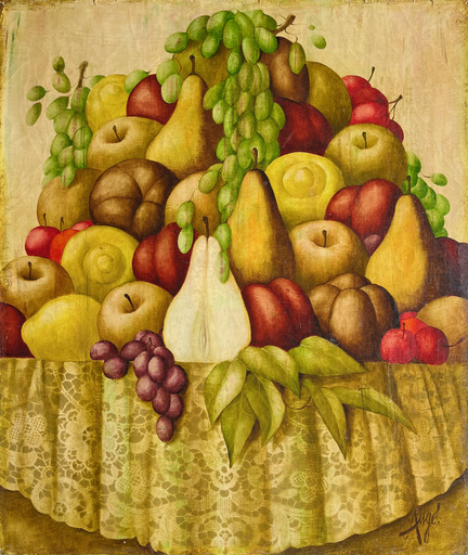 Philippe AUGÉ - 绘画 - Corbeille de fruits