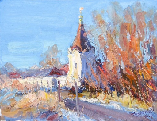 Yuriy DEMIYANOV - Painting - Esquisse avec une Tour