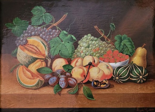 Gustave DOYEN - Painting - Nature morte aux fruits