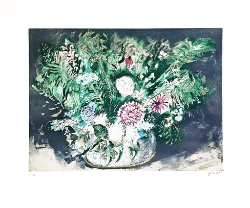 John PIPER - Stampa-Multiplo - Dahlias and Ferns