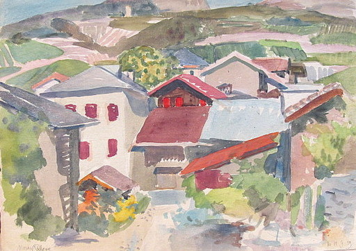 Erich HARTMANN - Drawing-Watercolor - #19948: Muraz - Rhone. 