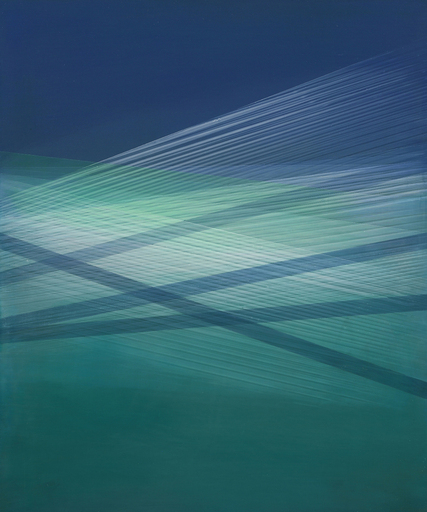 Bernadette Jiyong FRANK - Gemälde - Seascape (Indigo-Turquoise Green)