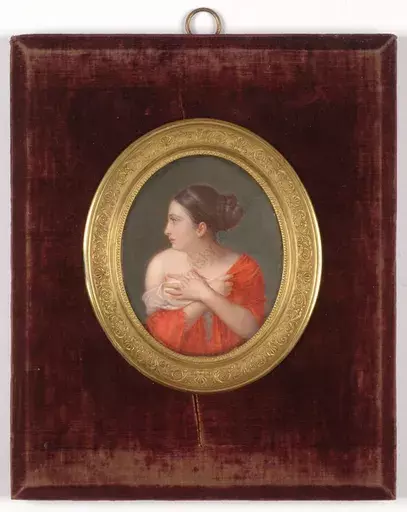Elizabeth PFENNINGER - Miniature - "La Pudeur (after Claude Dubufe)", 1827
