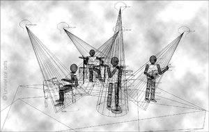 Mario STRACK - 版画 - "The Band - Wireframe" 