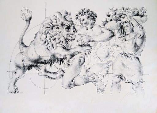 Hans ERNI - Druckgrafik-Multiple - Lion