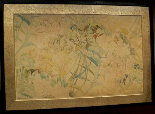 Georges DE FEURE - Zeichnung Aquarell - Fleurs japonaises