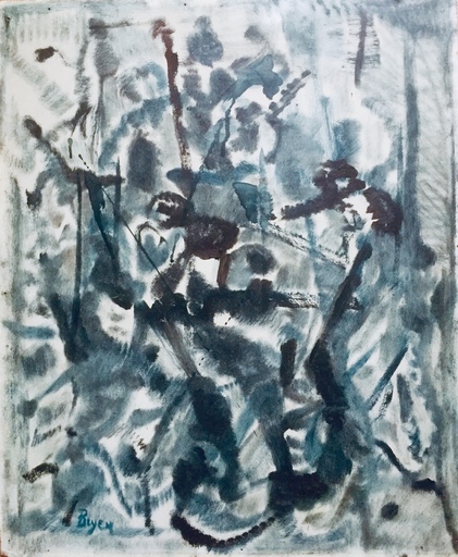 Camille BRYEN - Painting - Non non-forme éclaté, 1953