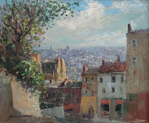 Merio AMEGLIO - Painting -  Paris vu de Montmartre