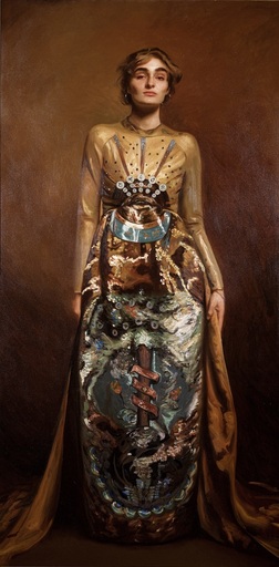 Jamie CORETH - Peinture - Yasmina Zanasi in Mary Katrantzou’s 'Alchemy’ dress