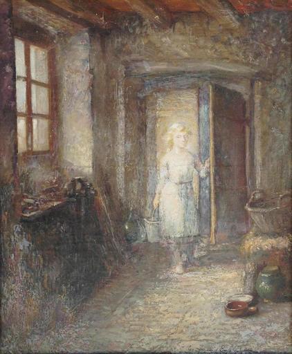 Émile Augustin V. DELOBRE - Gemälde - Jeune fille au sceau d’eau 