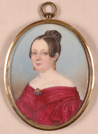 Alois PETRAK - Miniatur - "Portrait of an Austrian Lady", Portrait Miniature