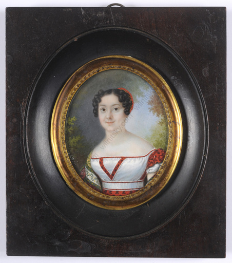 Pierre Charles CIOR - Miniatura - "Portrait of a woman" important miniature! 1820/25