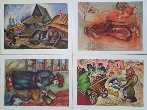 Issachar Ber RYBACK - Print-Multiple - My Village- 4 lithographs