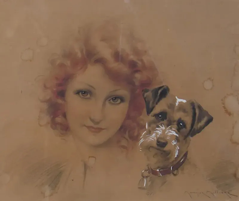 Femme Et Chien Fox Terrier By Maurice Milliere Buy Art Online Artprice