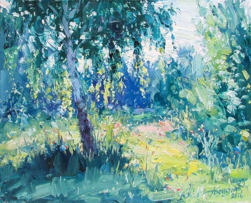 Yuriy DEMIYANOV - Painting - Soleil sur Les Branches
