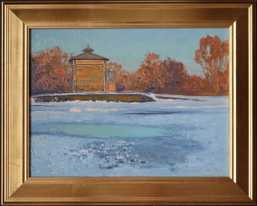 Simon L. KOZHIN - Gemälde - Snow is melting. Tower of the Bratsky ostrog