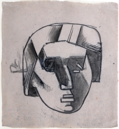 Julio GONZALEZ - Dibujo Acuarela - Etude de visage (1929-1930)