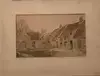 René Georges GAUTIER - Zeichnung Aquarell -  Cour de ferme 