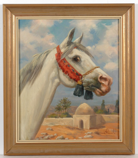 Leszek PIASECKI - 绘画 - "Arabian stallion", oil on canvas, 1960/70s