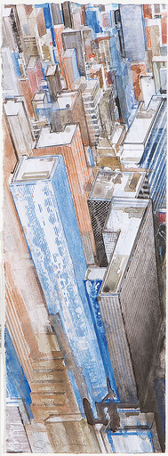 Gottfried SALZMANN - Painting - Rooftop landscape, NYC