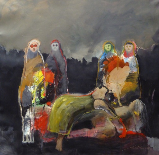 Halim KARABIBENE - Peinture - The four witnesses 