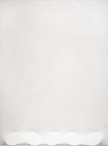 Turi SIMETI - Painting - Cinque ovali in bianco 