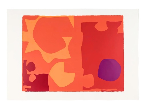 Patrick HERON - Print-Multiple - Six in Vermillion with Violet in Red