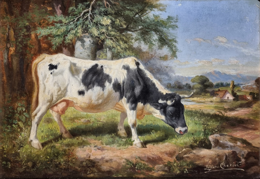 Lilian CHEVIOT - Painting - A cow grazing