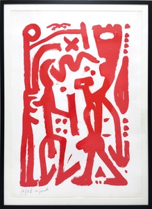 A.R. PENCK - Druckgrafik-Multiple - ohne Titel (Rot)