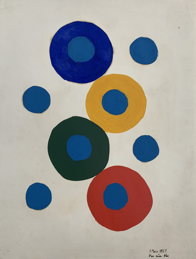 Bernard LASSUS - Gemälde - Variation d'un bleu suivant son contexte