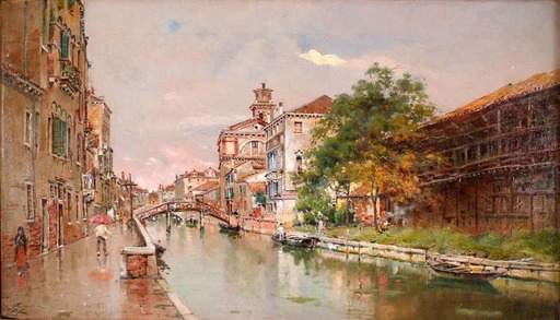 Antonio REYNA MANESCAU - Peinture - Venetian Canal