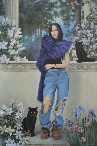 Nataliya BAGATSKAYA - Pittura - Contemporary painting with Mona Lisa "Spring"