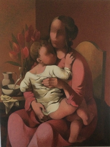 Manolo RUIZ PIPO - Gemälde - " Maternité aux tulipes 