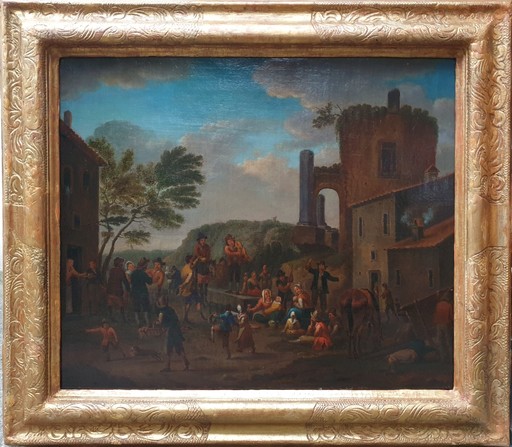 Johannes JANSON - Painting - La kermesse de village