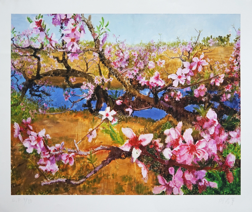 周春芽 - 版画 - Peach Blossoms in spring
