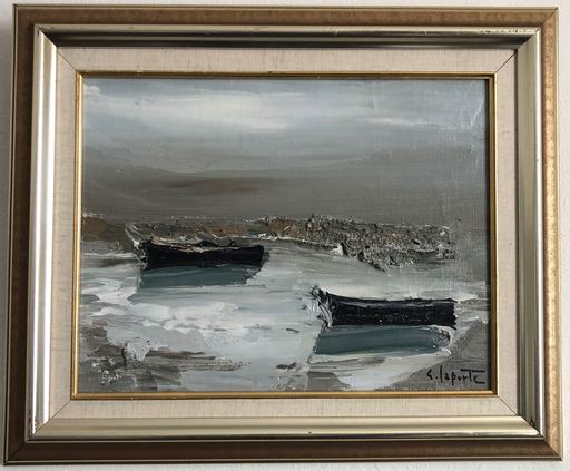 ジョルジュ・ラポルト - 绘画 - Deux barques sur la côte sauvage