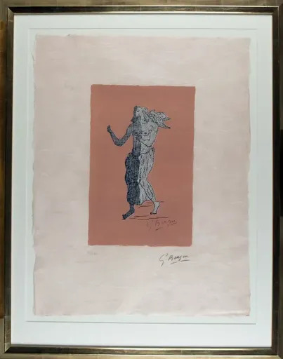 Georges BRAQUE - Print-Multiple - Personnage sur fond rose
