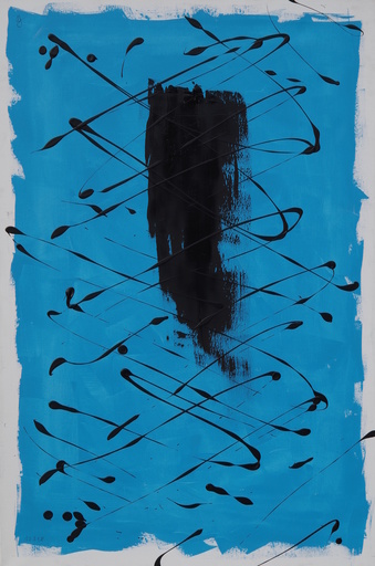 Guy DELAROQUE - Pittura - Au dessus du bleu