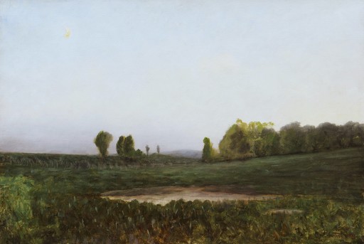 Johannès SON - Painting - Paysage de l'Ain au crépuscule