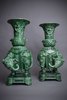 Théodore DECK - Céramique - Paire de vases éléphants