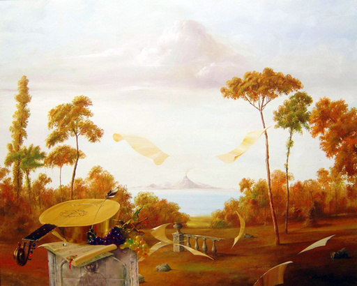Michael GORBAN - Painting - Landscape with Mandolin