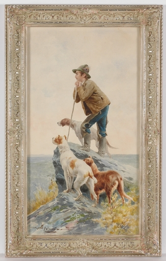 Virgilio COLOMBO - Disegno Acquarello - "Italian Shepherd", ca.1900, Watercolor