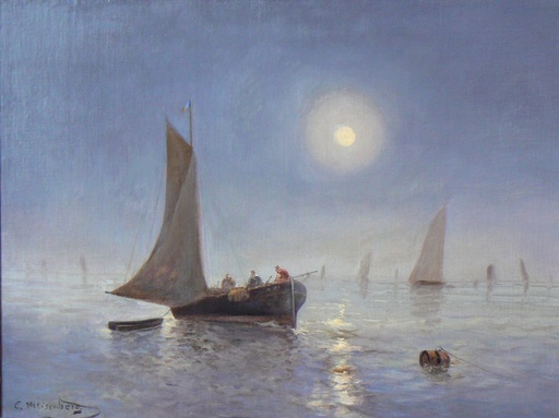 J. MEISENBERG - Painting - Retour de Pêche