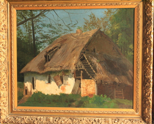 George Paul CHALMERS - Painting - Backside of a farmhouse