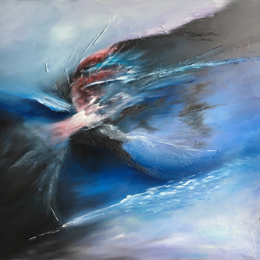 Fabienne RIBEYROLLES - Painting - Bleu sidéral