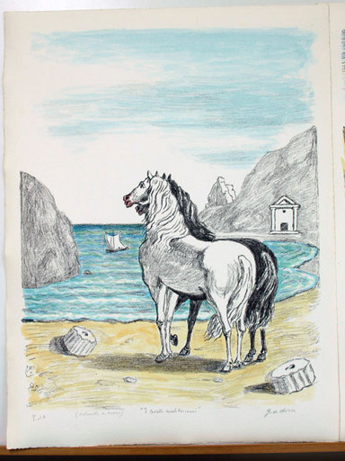 乔治•德•基里科 - 版画 - I cavalli in riva al tirreno, 1970