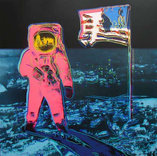 Andy WARHOL - Stampa-Multiplo - Moonwalk, Blue and Pink (FS II.405)