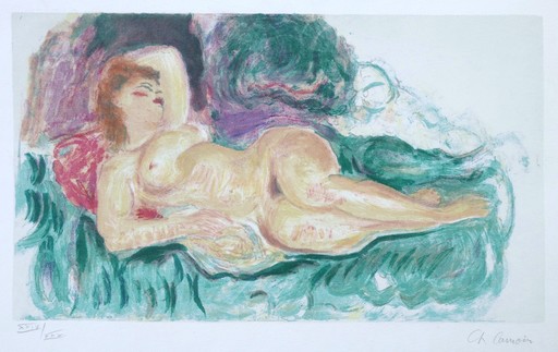 Charles CAMOIN - Estampe-Multiple - Femme nue allongée